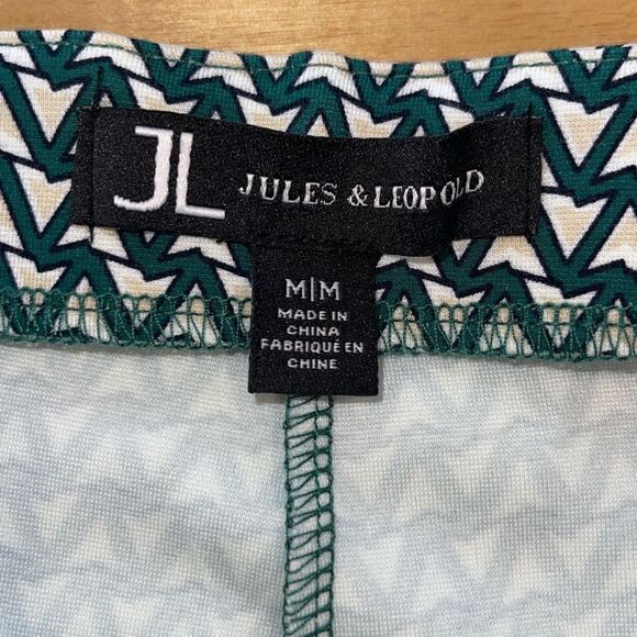 JL Jules & Leopold‎ Womens Geo Kick Flare Pull-on Pants Green White Medium NWT - Picture 5 of 10